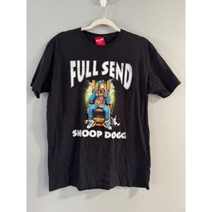 FULL SEND Snoop Dogg T Shirt‎ Mens Large Black Graphic Print Short Sleeve